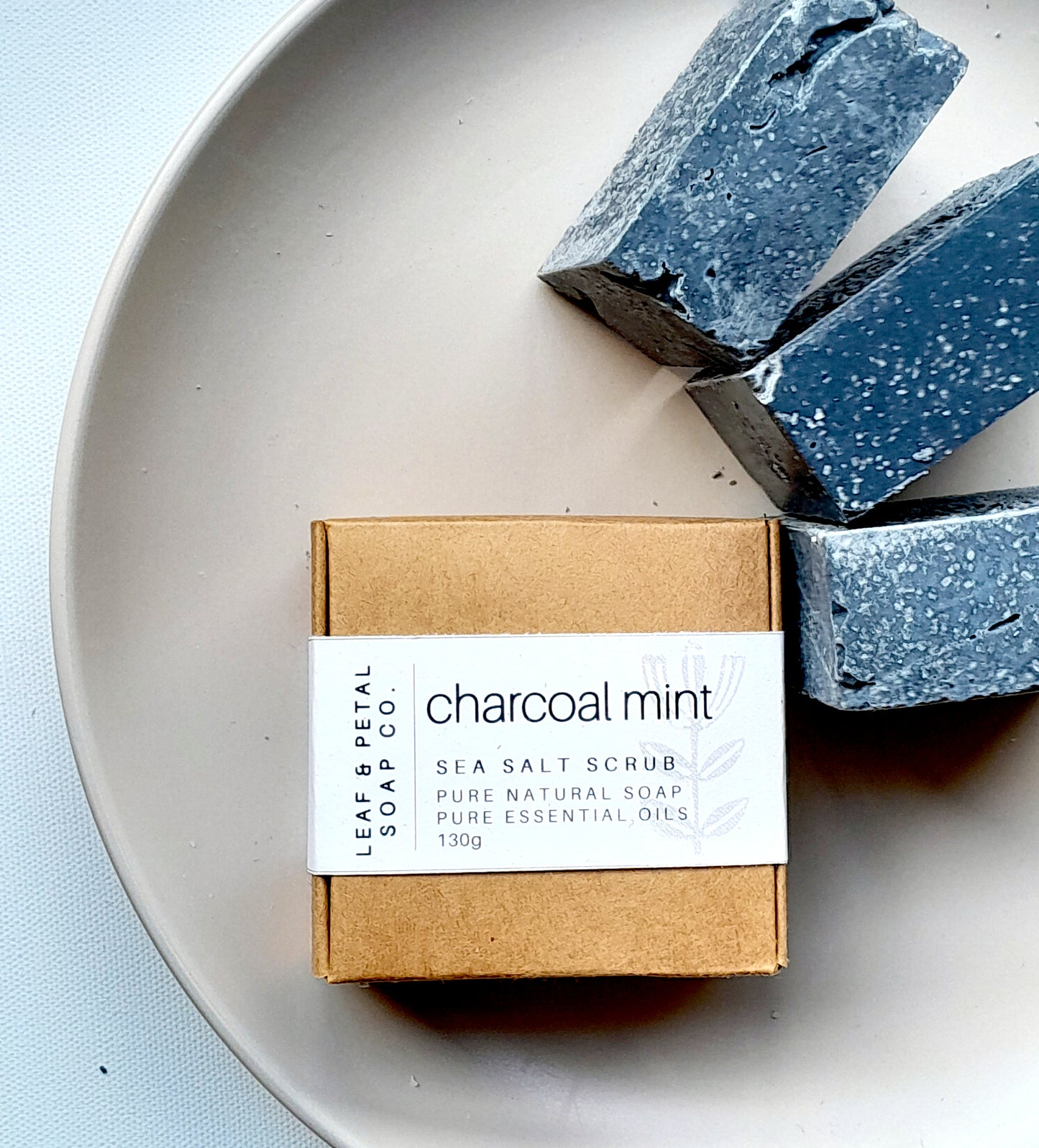 Charcoal Mint Sea Salt Scrub Soap